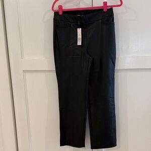 Chicos Black Faux Leather Pants size 0 NWT